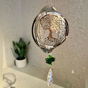 Silver Tree of Life Crystal Sun Catcher